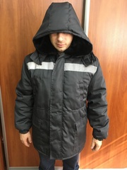 Куртка зимняя Север черна с капюшоном - от 1 шт  продажа все в наличии - foto 2